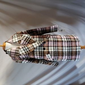 NEW Bernardo Plaid Wool Blend Coat